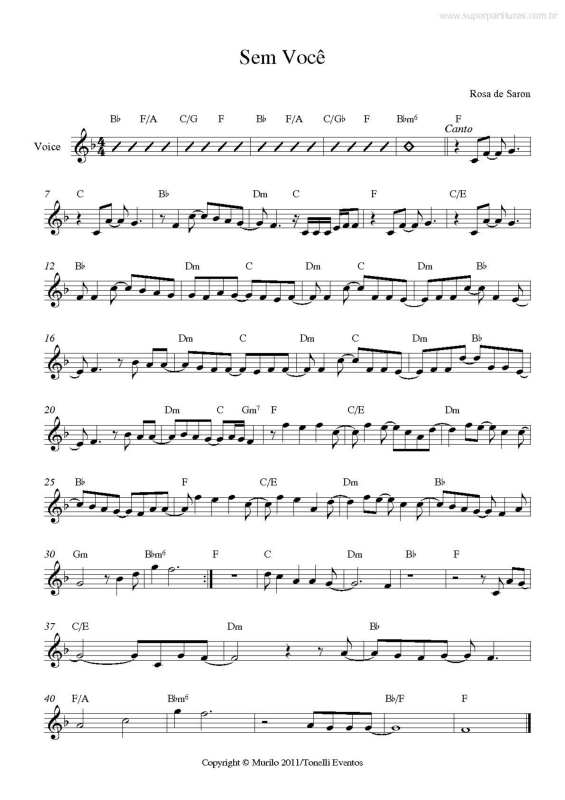 Partitura da música Sem Você v.2