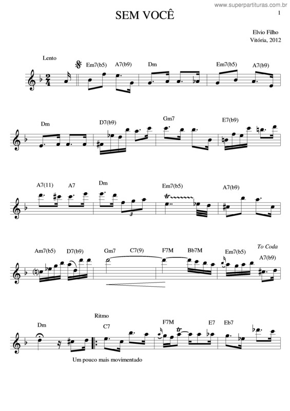 Partitura da música Sem você v.4