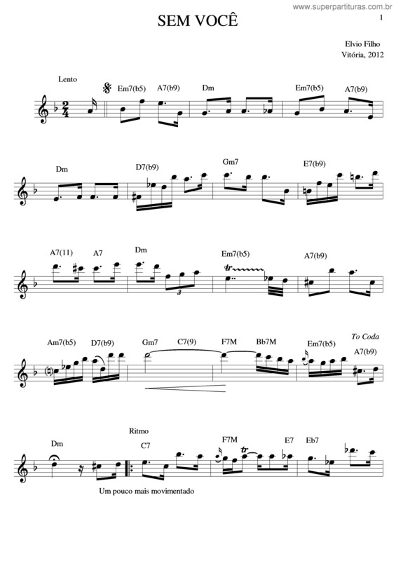 Partitura da música Sem você v.4