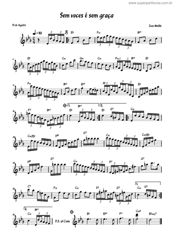 Partitura da música Sem Voces É Sem Graça