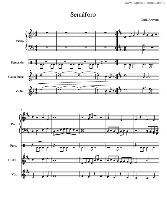 Partitura da música Semaforo