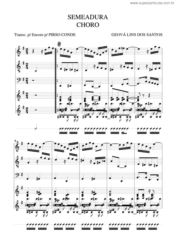 Partitura da música Semeadura v.2