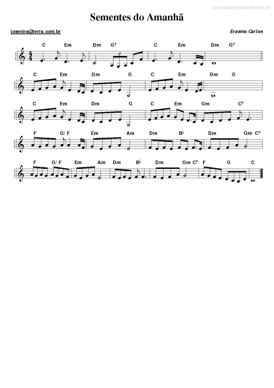 Partitura da música Sementes do Amanhã