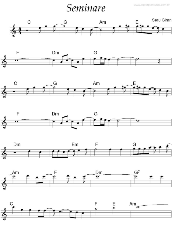 Partitura da música Seminare