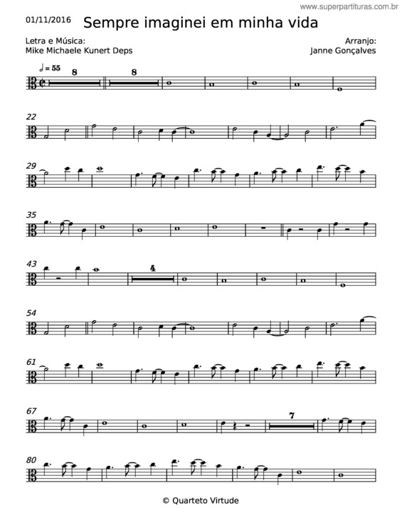Partitura da música Sempre Imaginei Em Minha Vida v.4