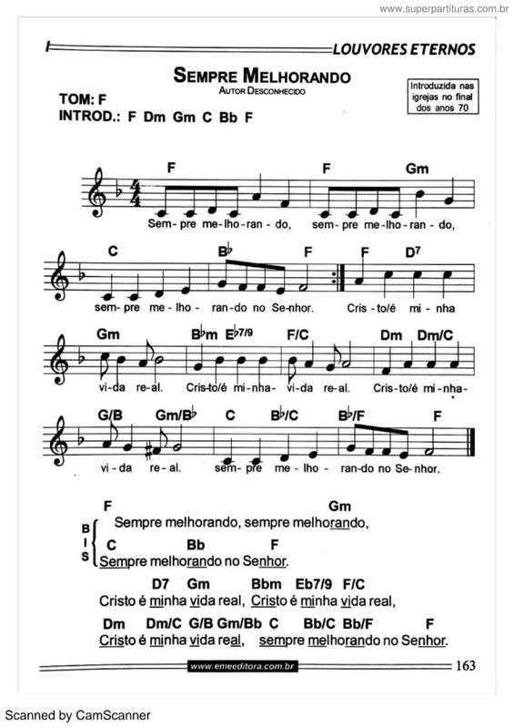 Partitura da música Sempre Melhorando