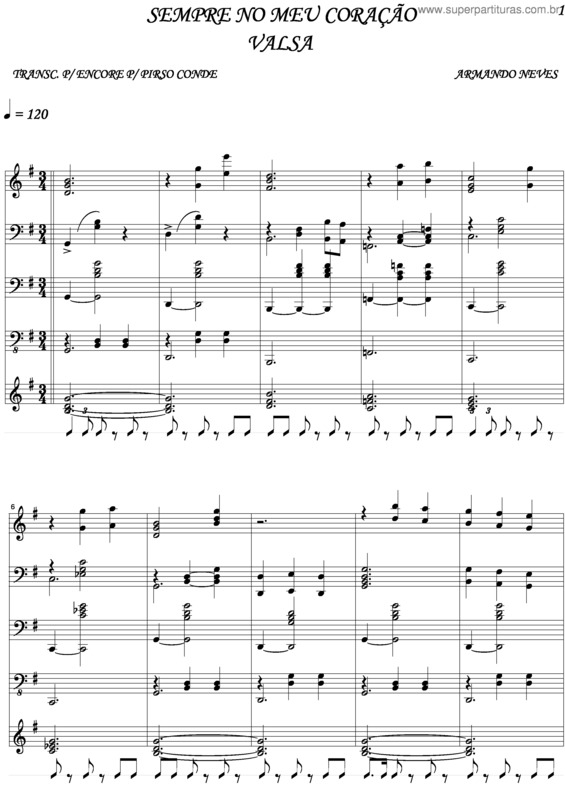 Partitura da música Sempre No Meu Coração v.3