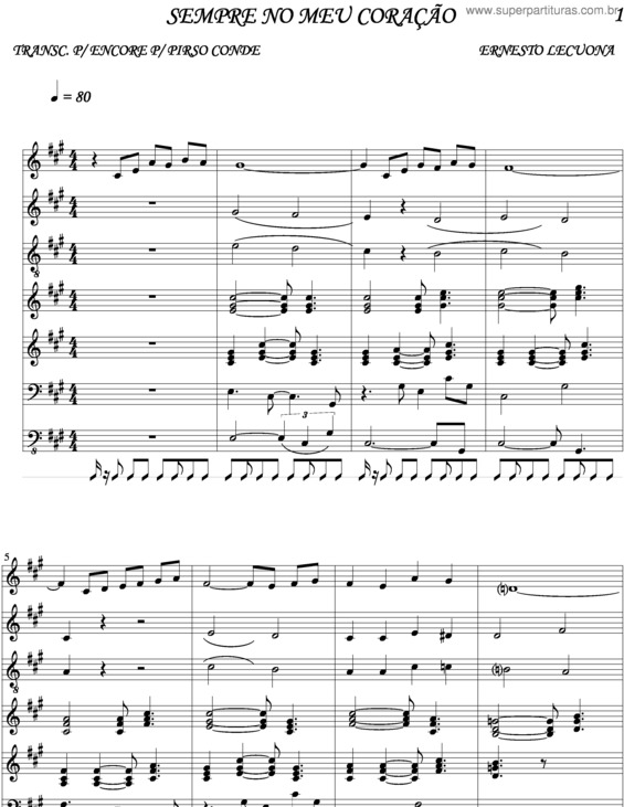 Partitura da música Sempre No Meu Coração v.4