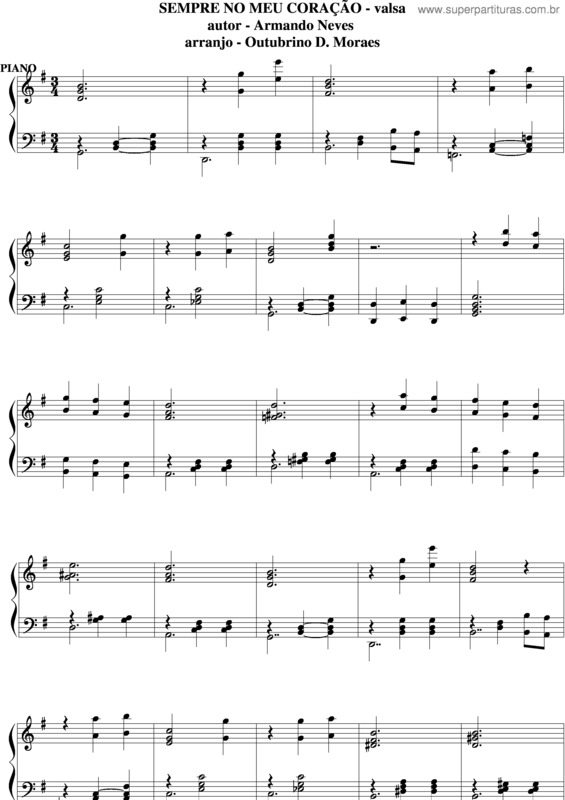 Partitura da música Sempre No Meu Coração v.5