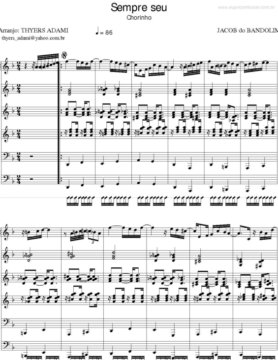 Partitura da música Sempre Seu