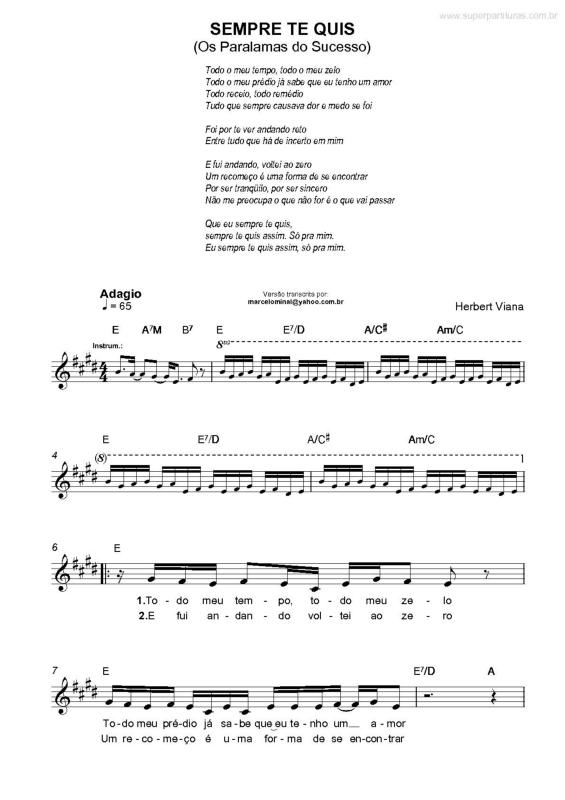 Partitura da música Sempre Te Quis