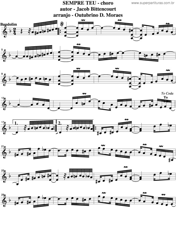 Partitura da música Sempre Teu v.3