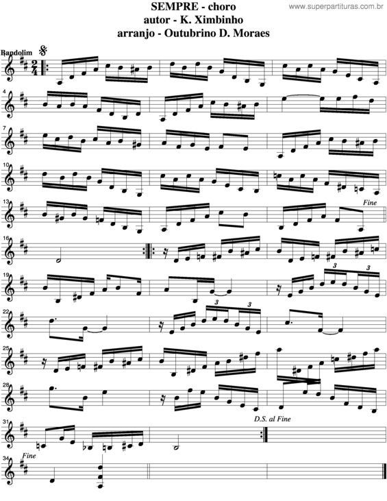 Partitura da música Sempre v.2