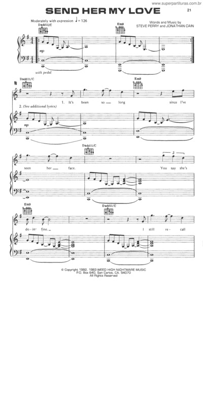 Partitura da música Send Her My Love v.2