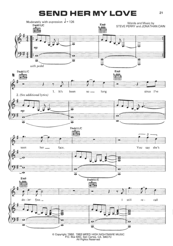 Partitura da música Send Her My Love