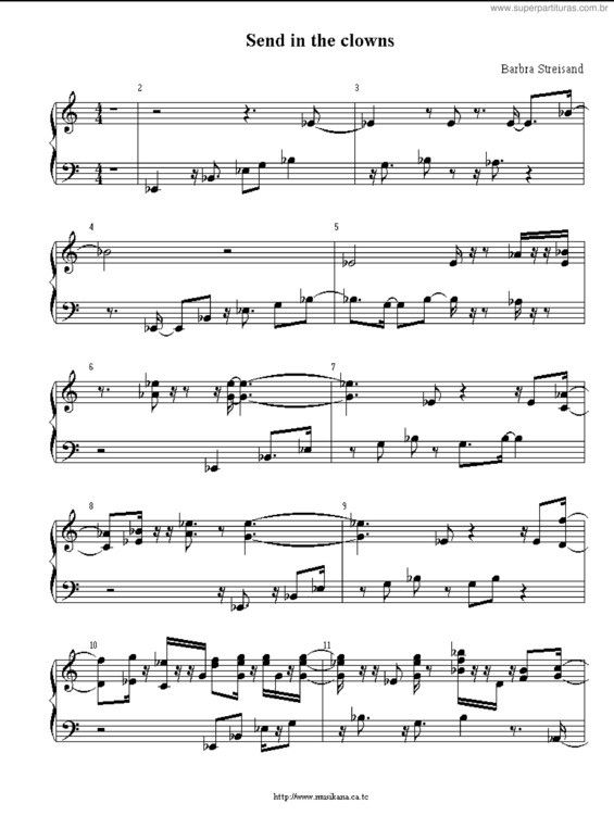 Partitura da música Send In The Clowns v.2