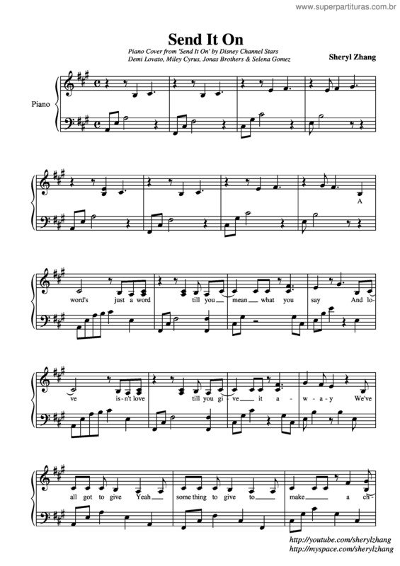 Partitura da música Send It On v.2