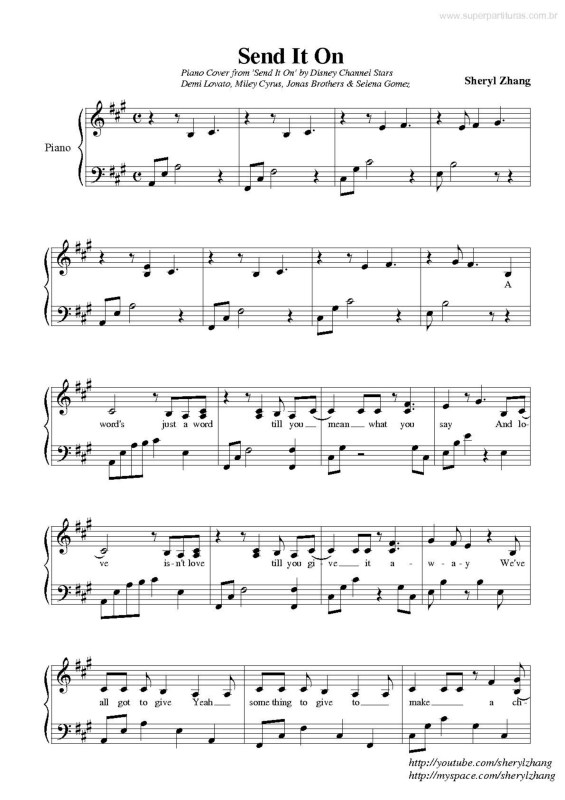 Partitura da música Send It On