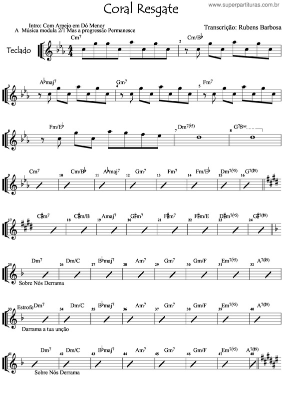 Partitura da música Send Rain