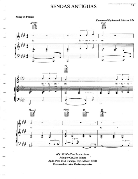 Partitura da música Sendas Antiguas