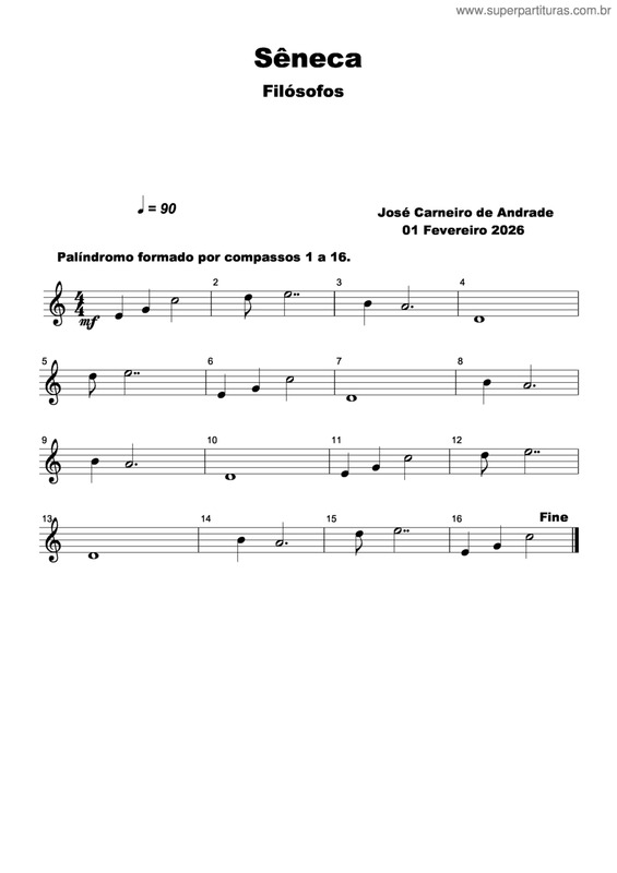 Partitura da música Sêneca