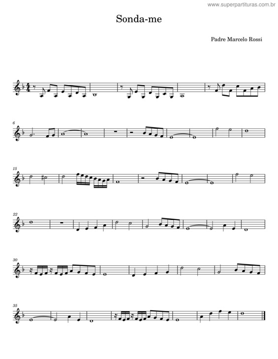 Partitura da música Senhor, Eu Sei Que Tu Me Sondas – Padre Marcelo Rossi v.2