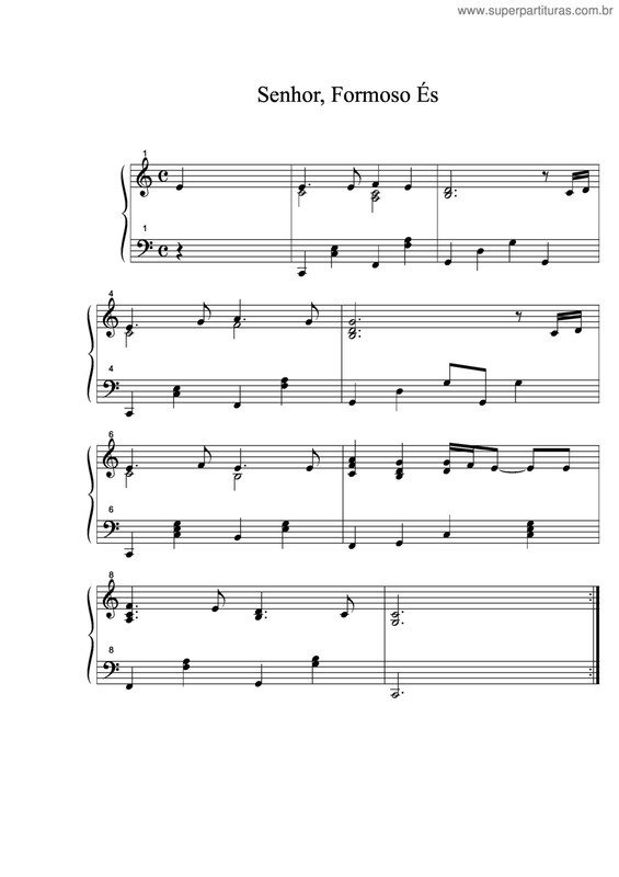 Partitura da música Senhor, Formoso És v.2