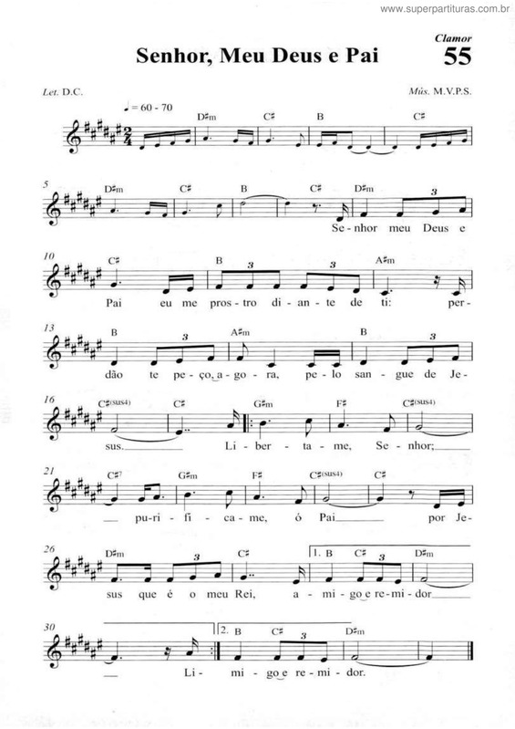 Partitura da música Senhor, Meu Deus E Pai