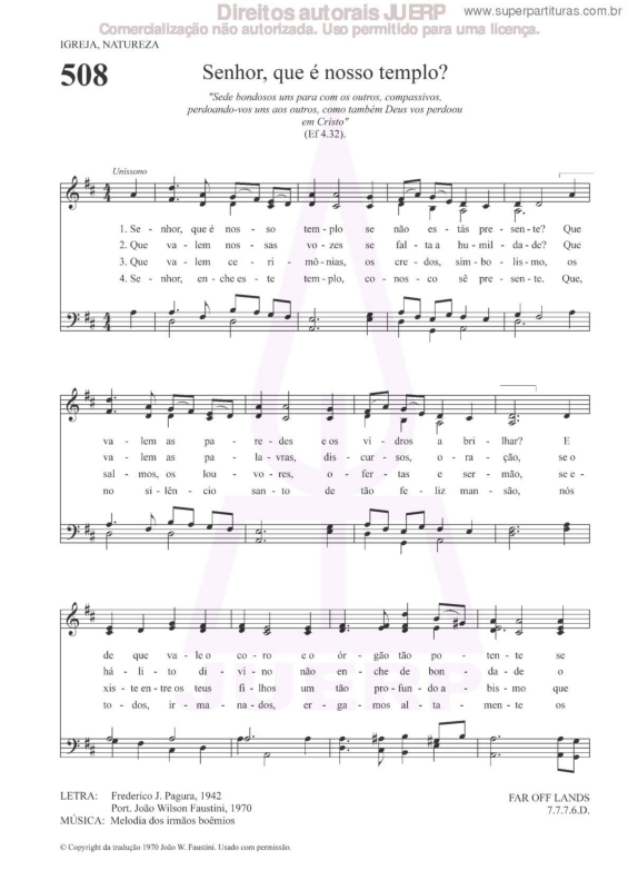 Partitura da música Senhor, Que É Nosso Templo? - 508 HCC v.2