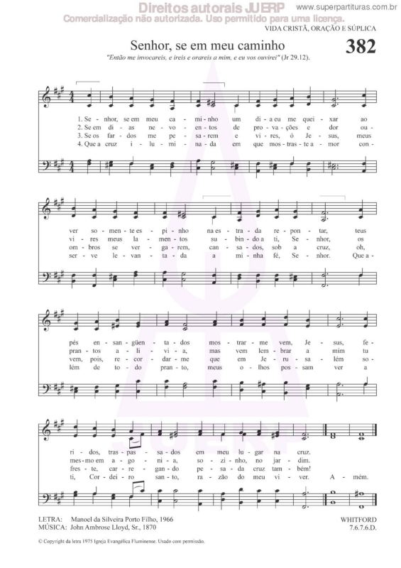 Partitura da música Senhor, Se Em Meu Caminho - 382 HCC v.2
