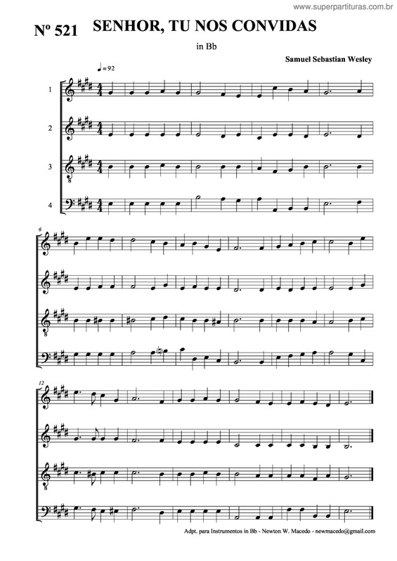 Partitura da música Senhor, Tu Nos Convidas v.2