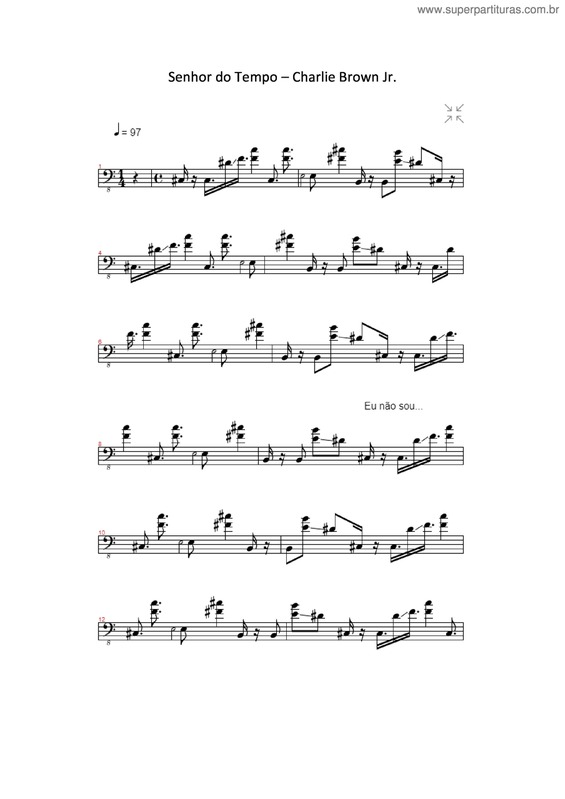 Partitura da música Senhor Do Tempo