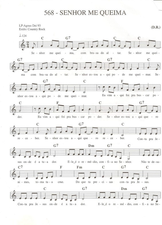 Partitura da música Senhor me Queima