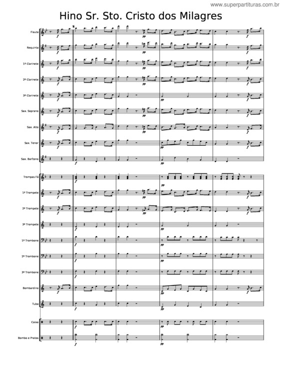 Partitura da música Senhor–Santo–Cristo–Dos–Milagres