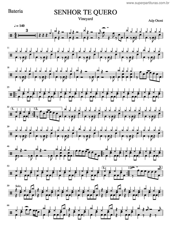 Partitura da música Senhor Te Quero v.2