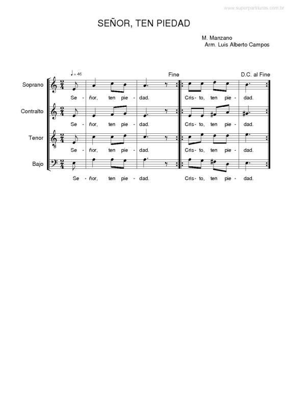 Partitura da música Senor, Ten Piedad v.4