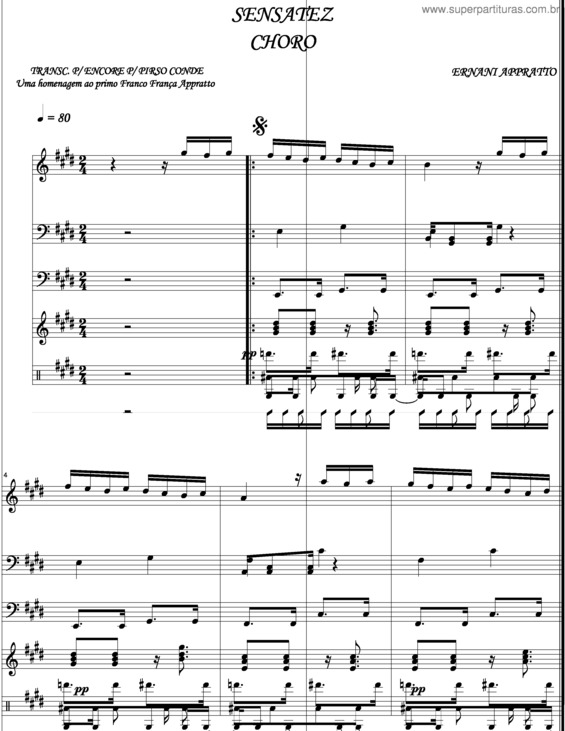 Partitura da música Sensatez v.2