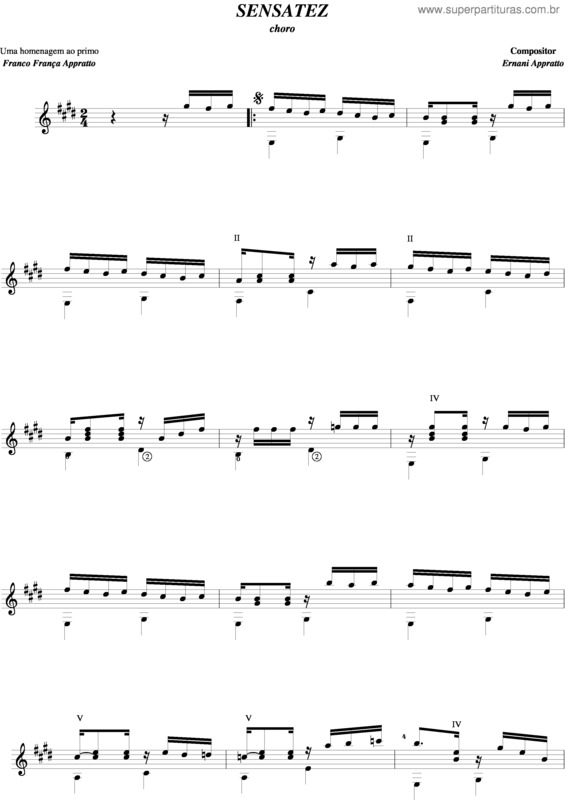 Partitura da música Sensatez