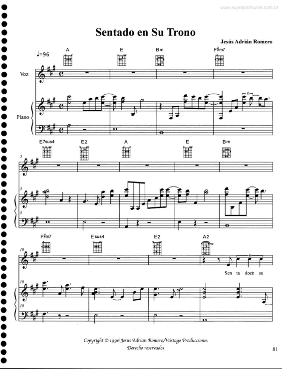 Partitura da música Sentado en Su Trono