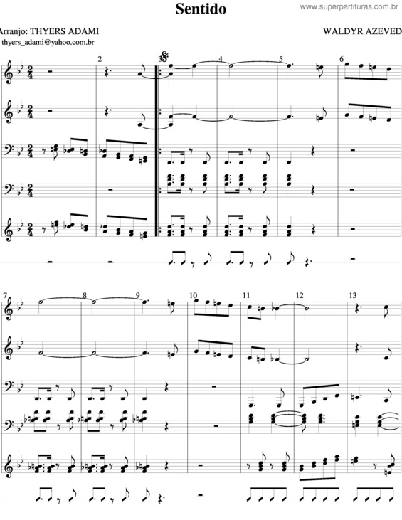 Partitura da música Sentido v.3