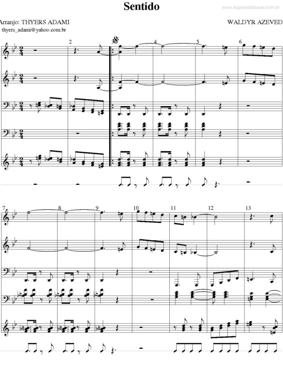 Partitura da música Sentido