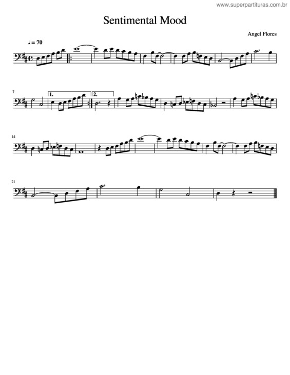 Partitura da música Sentimental Mood