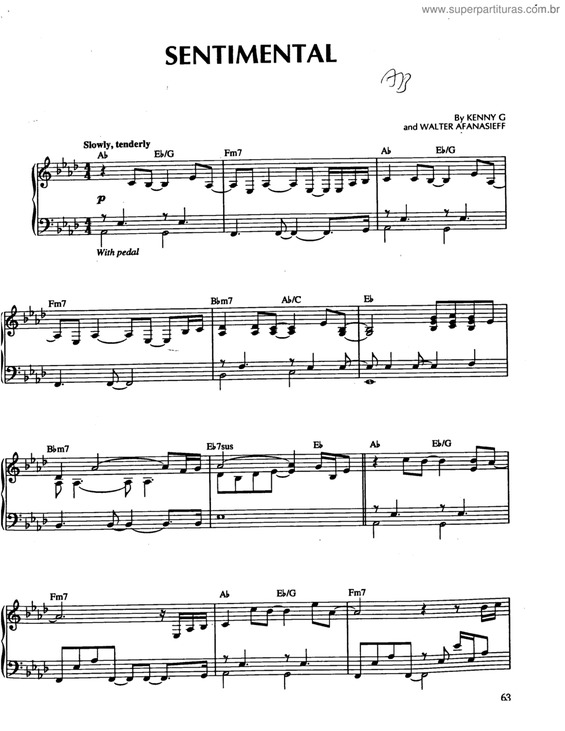 Partitura da música Sentimental v.2