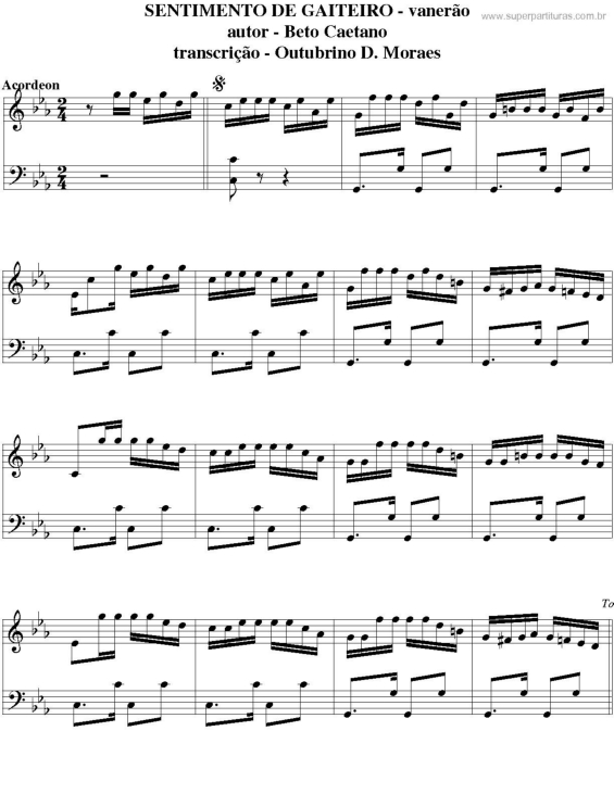 Partitura da música Sentimento De Gaiteiro