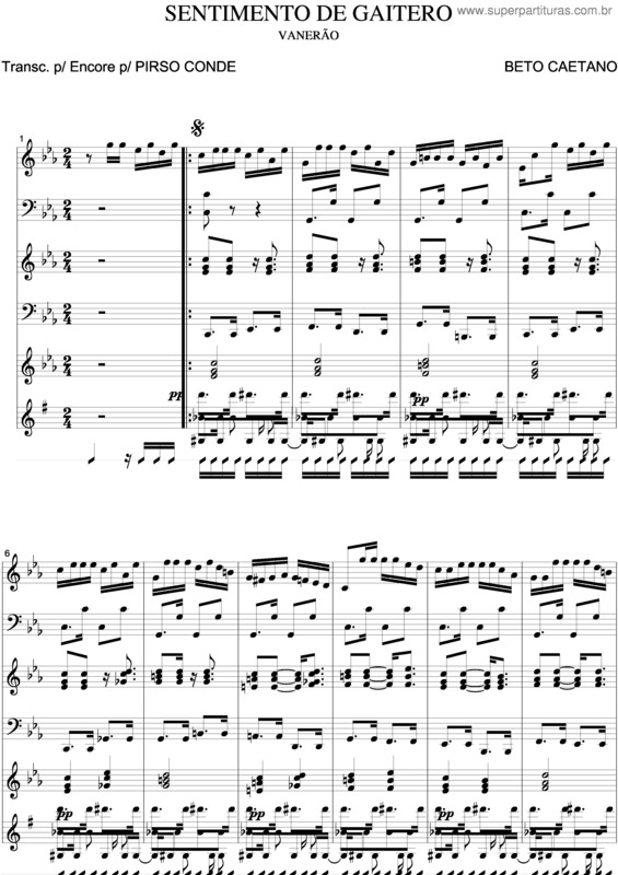 Partitura da música Sentimento De Gaitero