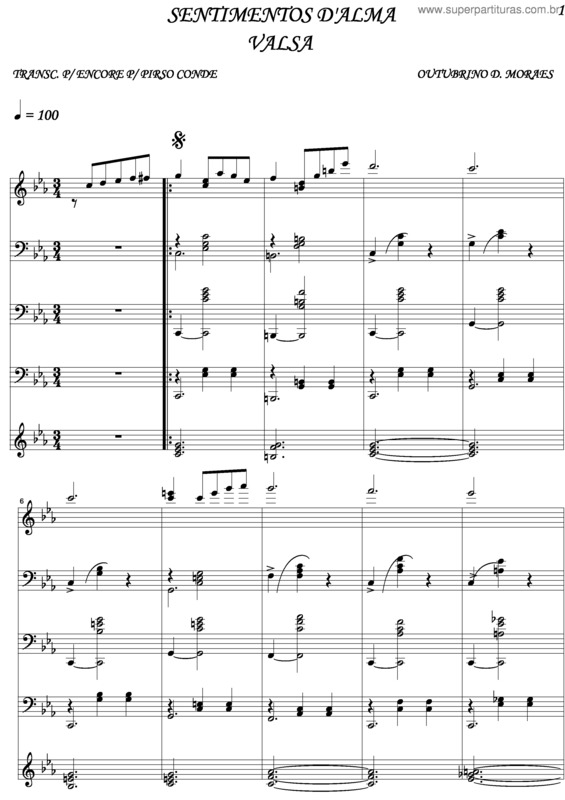 Partitura da música Sentimentos D`Alma v.4