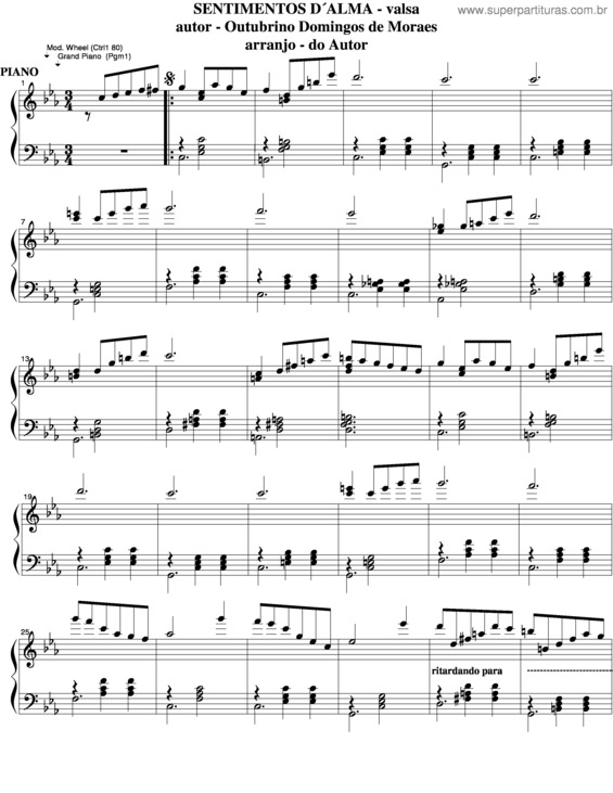 Partitura da música Sentimentos D`Alma v.8