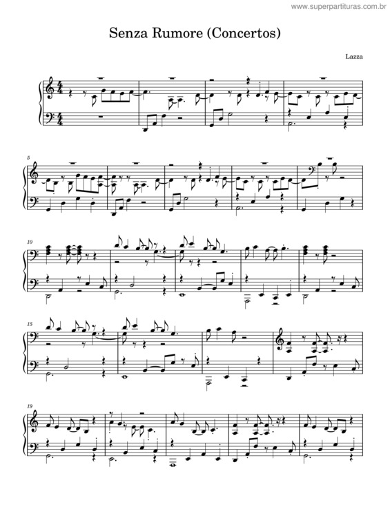 Partitura da música Senza Rumore – Lazza