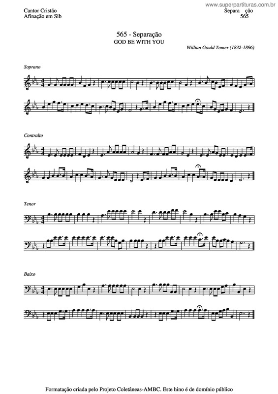 Partitura da música Separação v.3