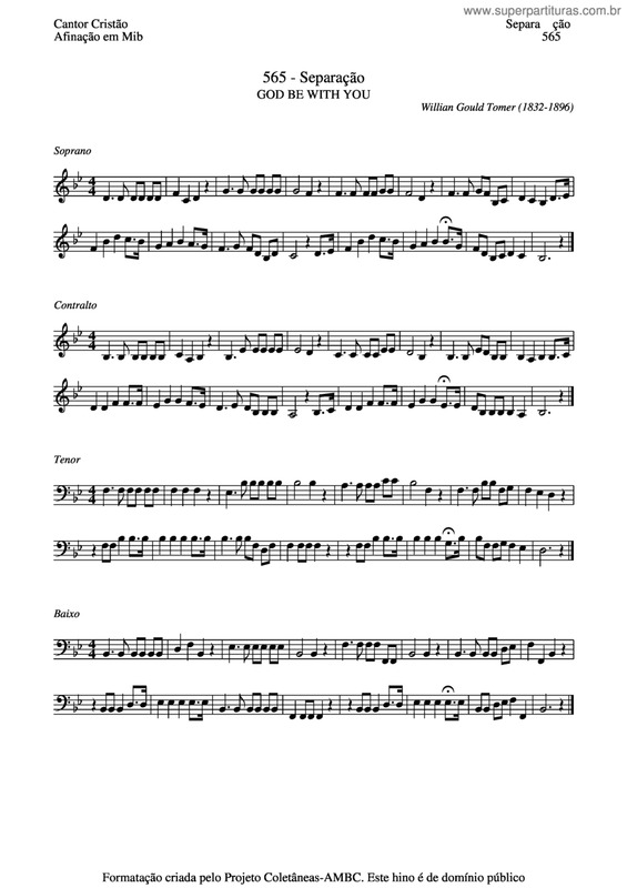 Partitura da música Separação v.4